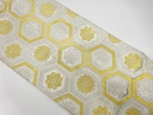 アンティーク　亀甲に菊模様織り出し袋帯（材料）